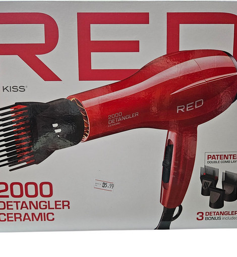 Red Hair Dryer - 2000 Detangler Ceramic